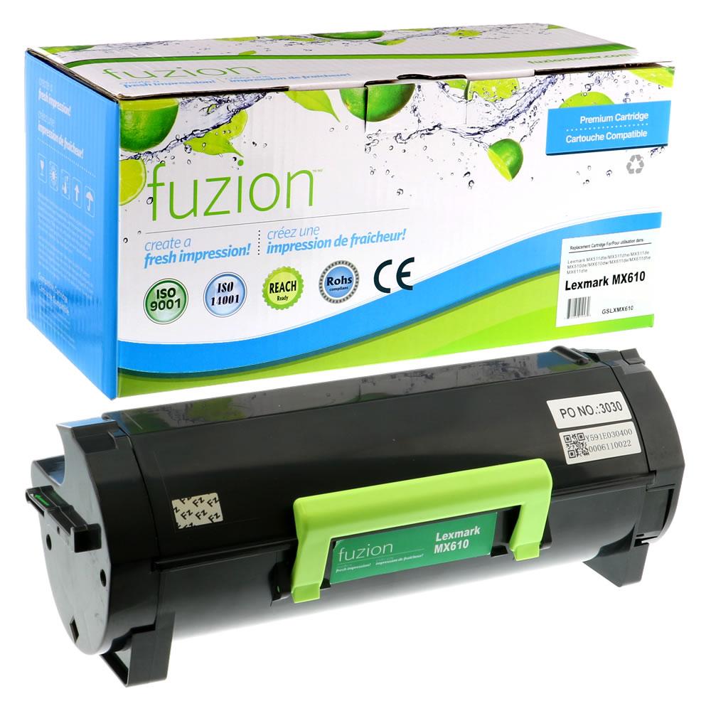 Fuzion Laser Toner Cartridge - Remanufactured Toner for Lexmark 60F1X00, 601X - Black