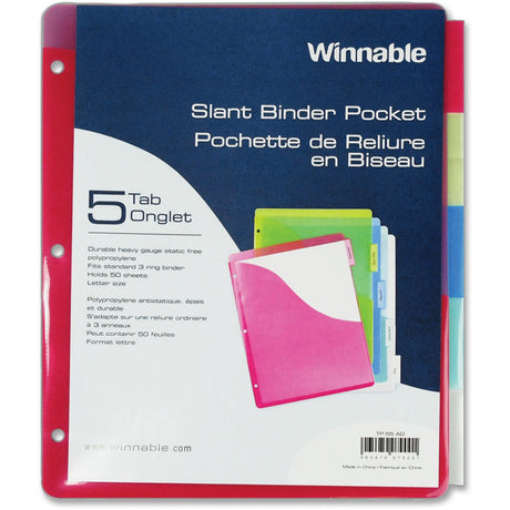 Winnable 5-Tab Slant Binder Pocket