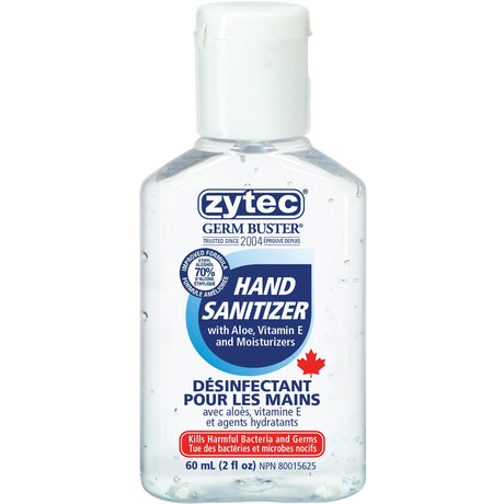 Zytec Germ Buster Hand Sanitizing Gel - 60 mL - Hand - Clear - 1 Each