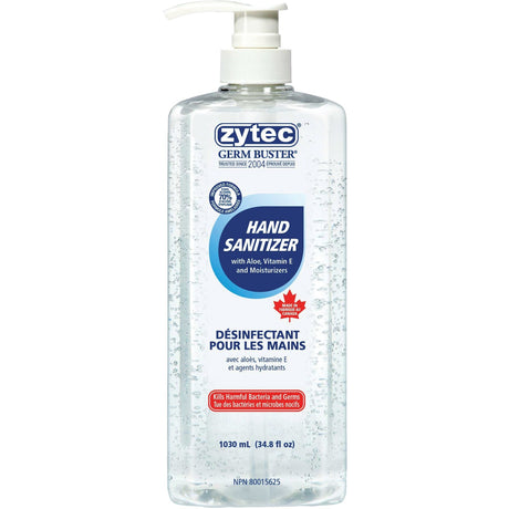 Zytec Germ Buster Sanitizing Gel - 1030 mL - Pump Bottle Dispenser - Kill Germs, Bacteria Remover - Hand - Clear - 1 Each