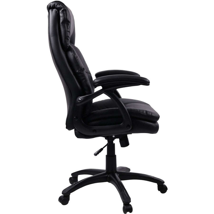Lorell Black Base High-back Leather Chair