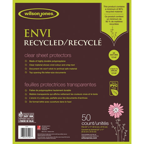 Wilson Jones ENVI Recycled Sheet Protectors 50/pack
