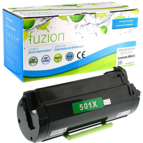 Fuzion Remanufactured Extra High Yield Laser Toner Cartridge - Alternative for Lexmark 50F1X00 - Black - 1 Each