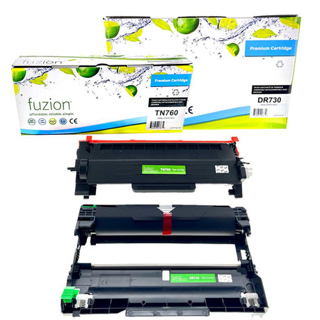 Fuzion Brother TN760 / DR730 Compatible Toner & Drum Combo
