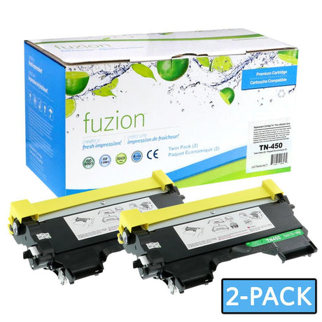 fuzion High Yield Laser Toner Cartridge - Alternative for Brother TN450 - Black - 2 Each - 5200 Pages