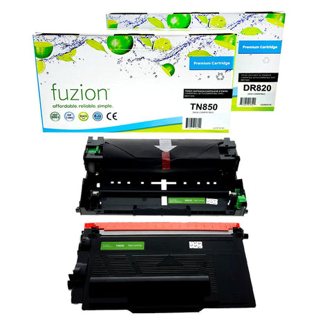 Fuzion High Yield Laser Toner Cartridge - for Brother TN850 / DR820 Toner & Drum Combo - Black
