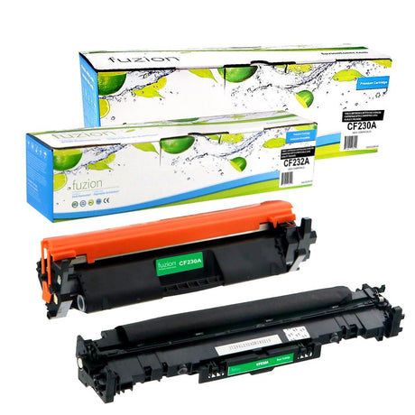 Fuzion Laser Toner/Drum Kit- Compatible for HP CF230A (30A) / CF232A (32A) - Black - Toner 1600/Drum 23000 Pages